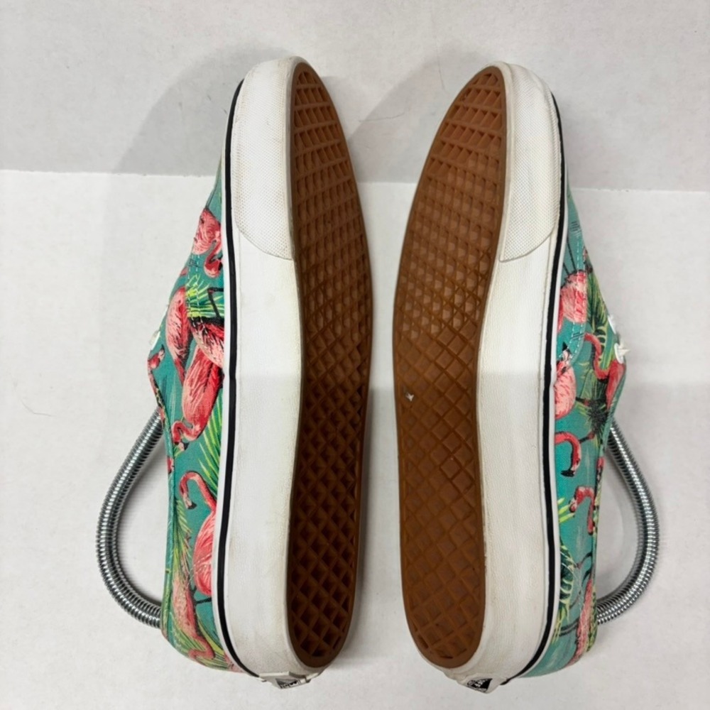 Vans Mens Authentic Canvas Teal Pink Flamingo Tropical Print M8 W9.5 Sneakers - Picture 9 of 12